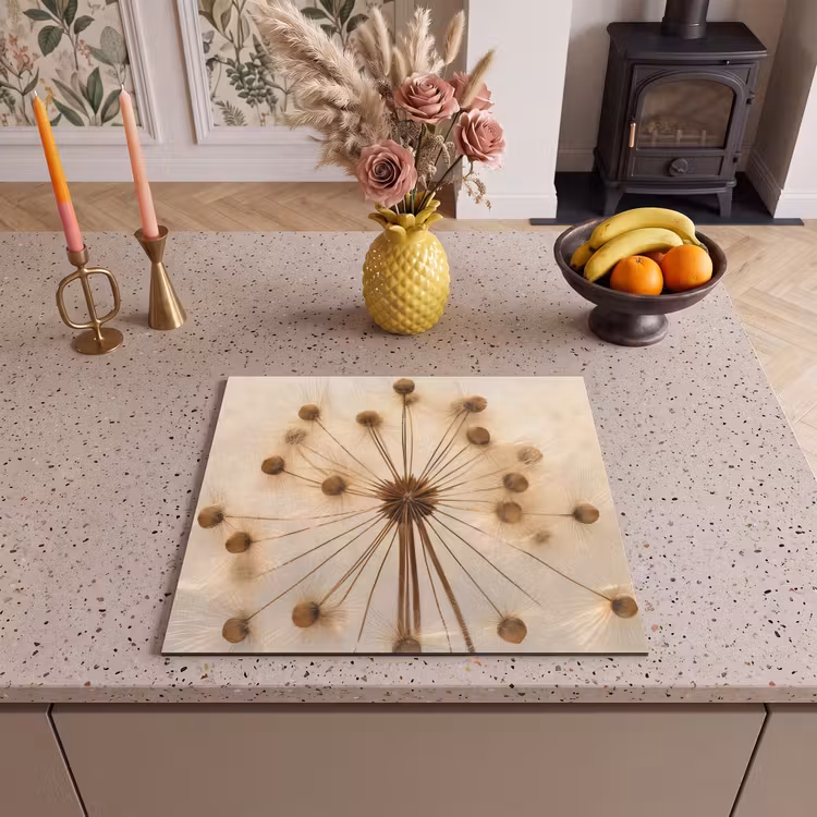 Induction hob protector - Golden Elegance of the Dandelion — 3