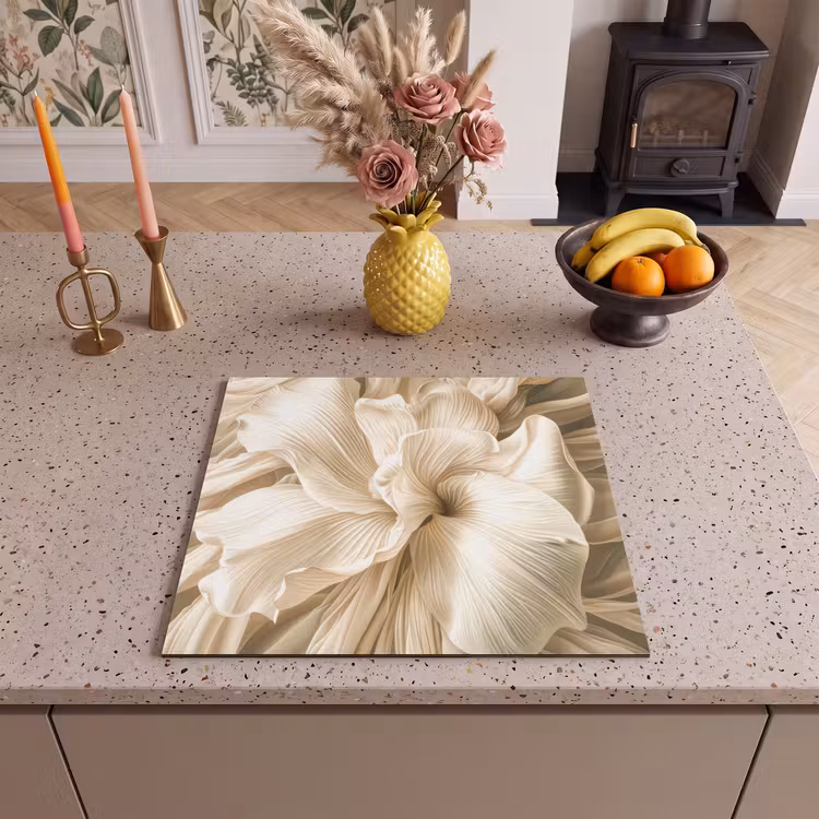 Induction hob protector - Silk Leaf Waves — 3