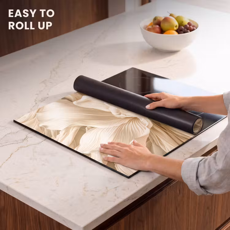 Induction hob protector - Silk Leaf Waves — 6