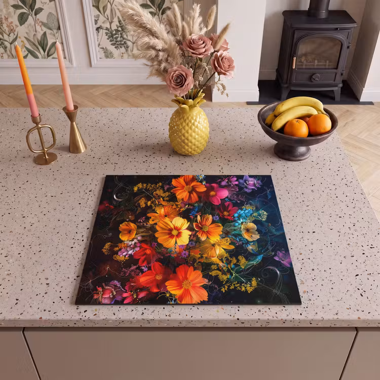 Induction hob protector - Nocturnal Floral Splendor — 3