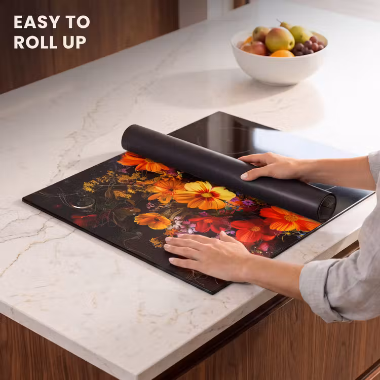 Induction hob protector - Nocturnal Floral Splendor — 6