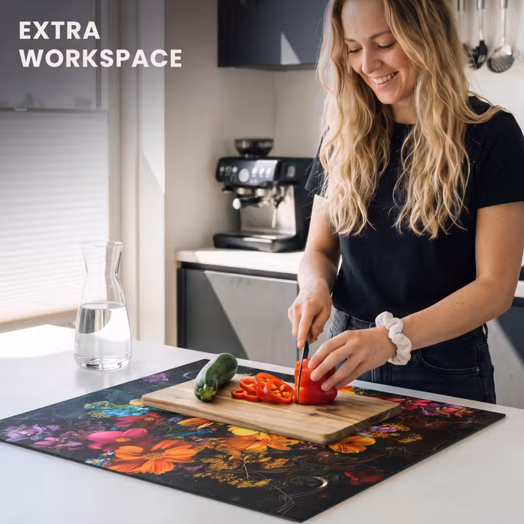 Induction hob protector - Nocturnal Floral Splendor — 7