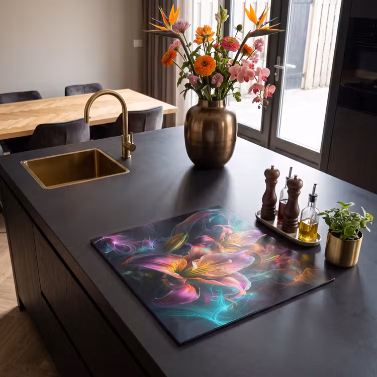 Induction hob protector - Spectacular Lily Light Show — 2