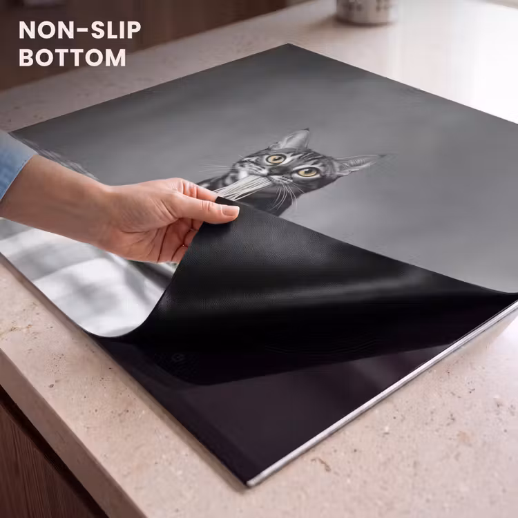 Induction hob protector - Bengal - Cat - Tablecloth - Black - White - Animal — 5