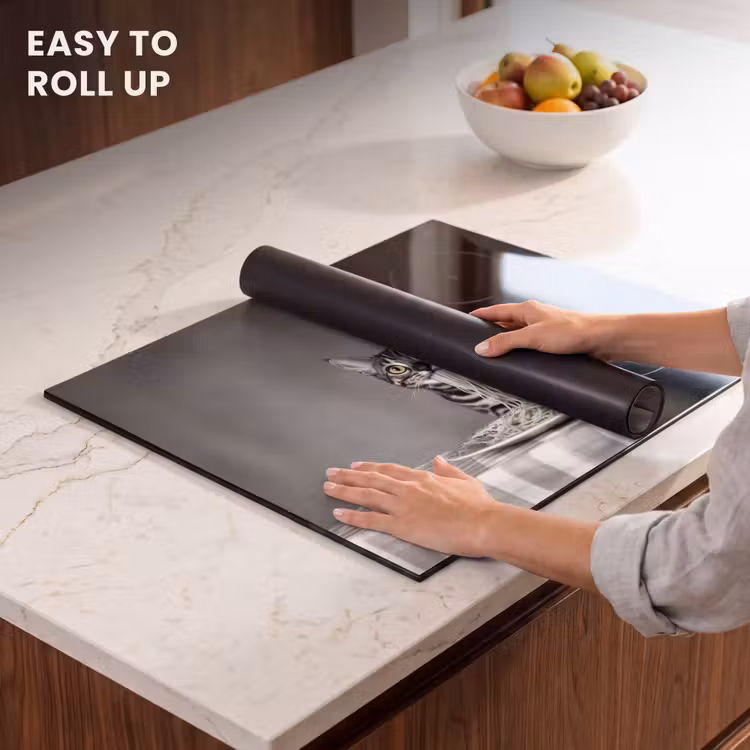 Induction hob protector - Bengal - Cat - Tablecloth - Black - White - Animal — 6