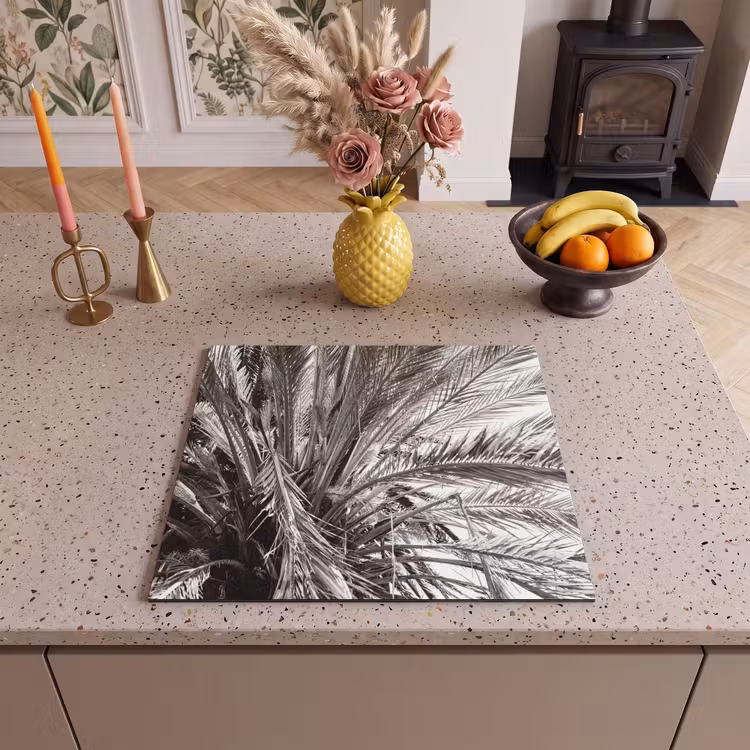 Induction hob protector - Monochrome Palm Roof — 3