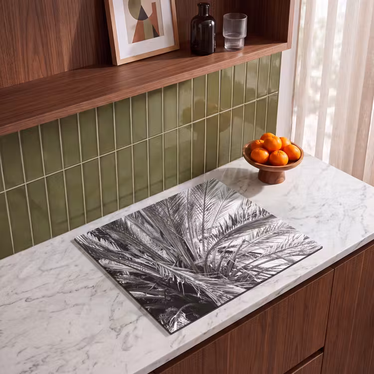 Induction hob protector - Monochrome Palm Roof — 4