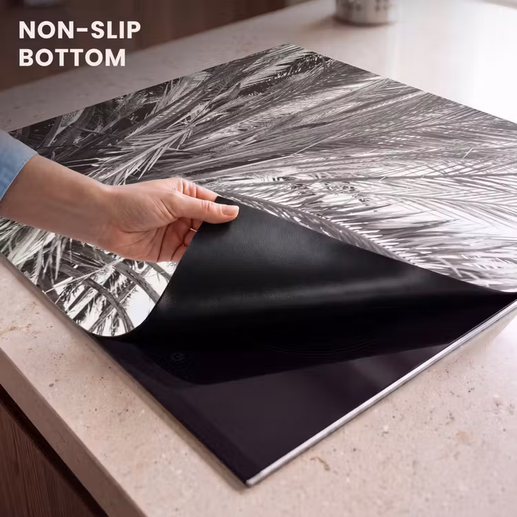 Induction hob protector - Monochrome Palm Roof — 5