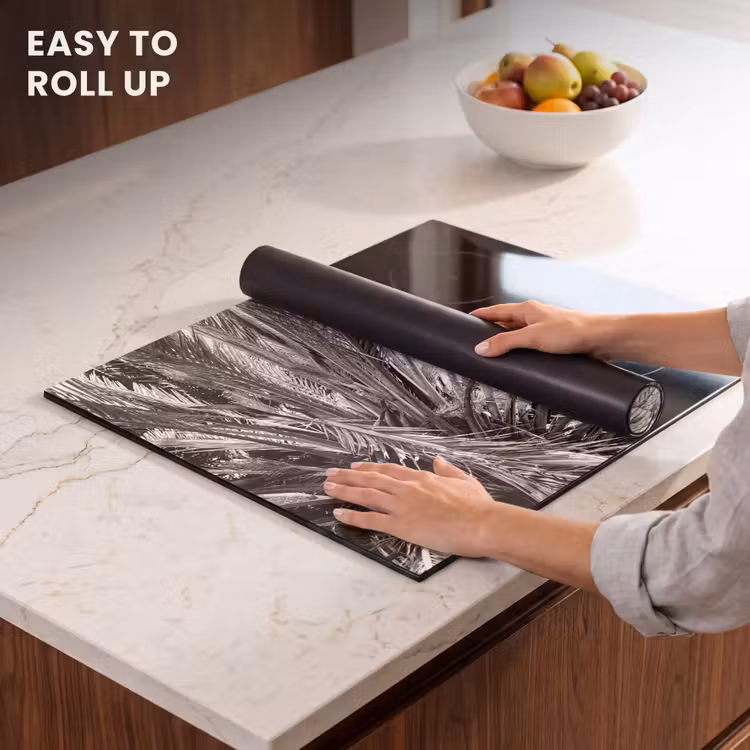 Induction hob protector - Monochrome Palm Roof — 6