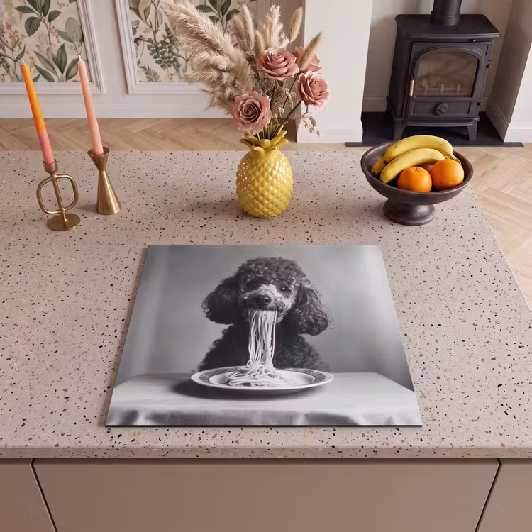 Induction hob protector - Poodle - Dog - Black - White - Cute - Pasta — 3