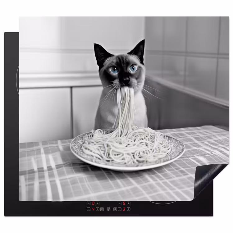 Induction hob protector - Cat - Siamese - Black and White - Cute - Animals — 1