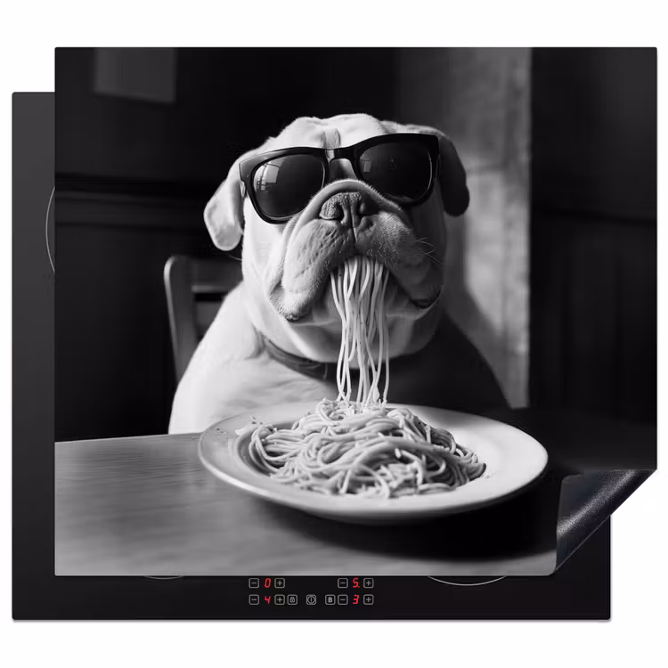 Induction hob protector - Dog - Bulldog - Pasta - Glasses - Tough - Animals — 1