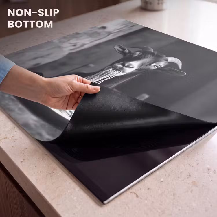 Induction hob protector - Goat - Plate - Spaghetti - Black and White — 5