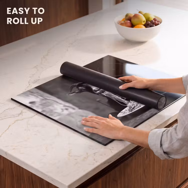 Induction hob protector - Goat - Plate - Spaghetti - Black and White — 6