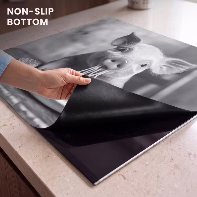 Induction hob protector - Pig - Cute - Spaghetti - Black and white - Animal — 5