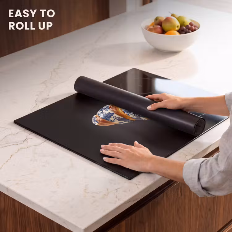 Induction hob protector - Croissant - Floral pattern - Delft blue — 6