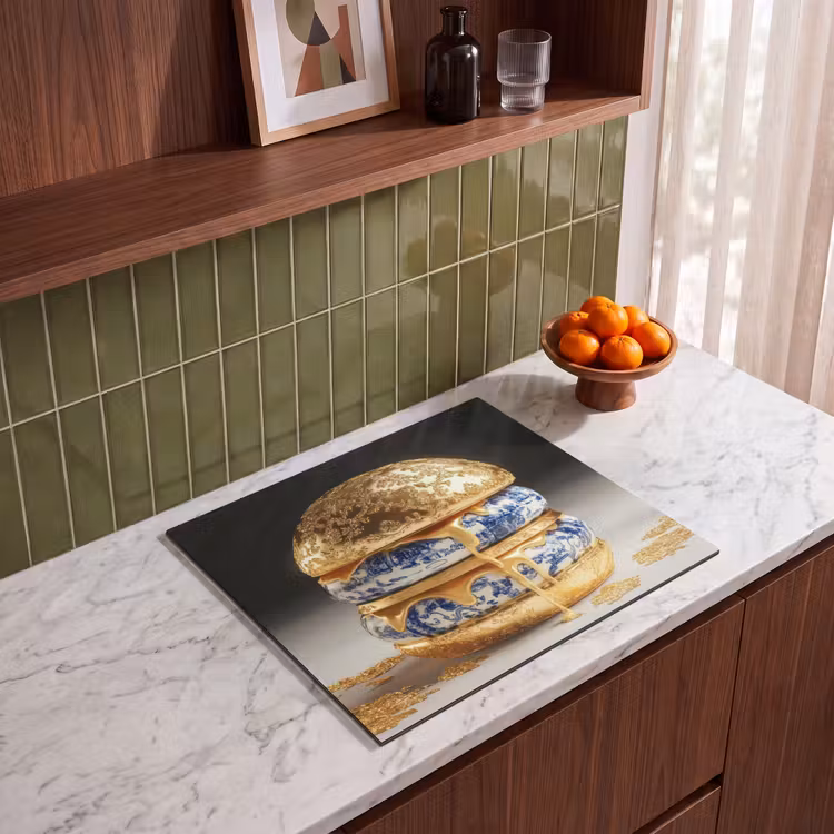 Induction hob protector - Delft blue - Gold - Citizen — 4