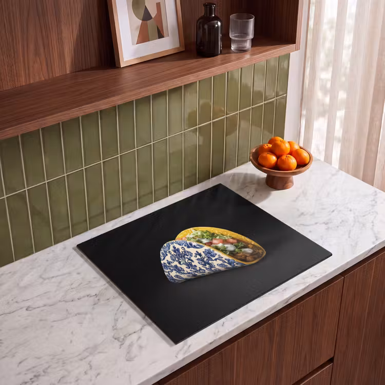 Induction hob protector - Taco - Meat - Salad - Delft blue - Motif — 4