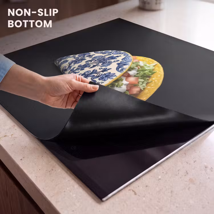 Induction hob protector - Taco - Meat - Salad - Delft blue - Motif — 5