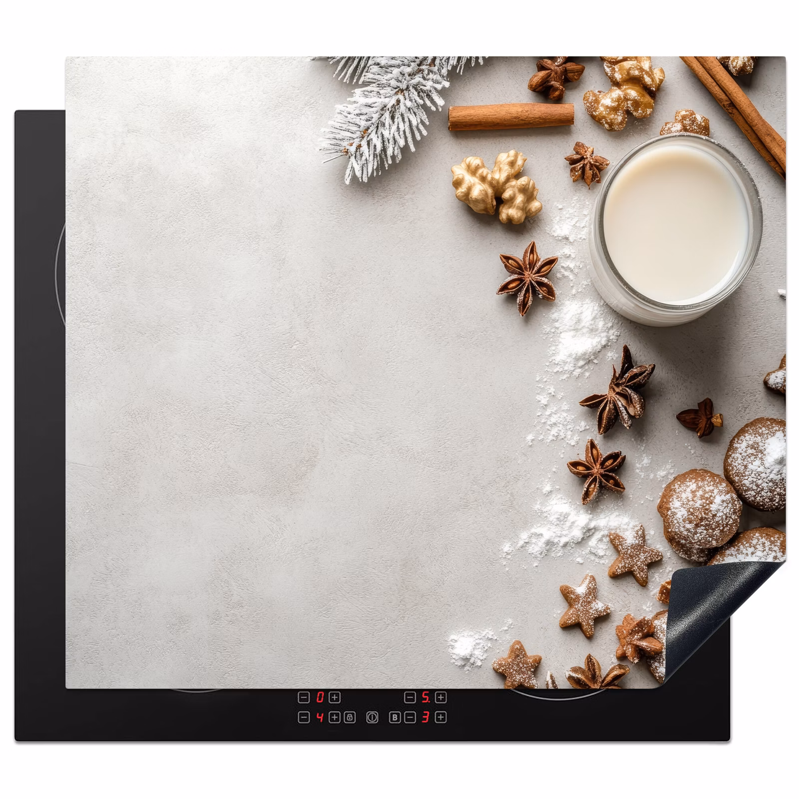 Induction hob protector - Herbs - Winter - Milk - Concrete — 1