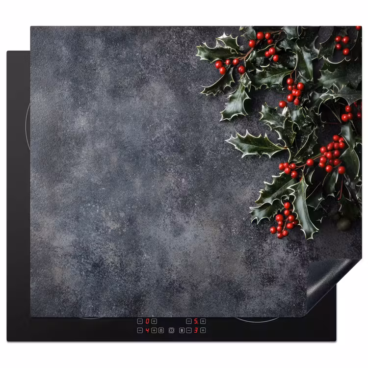 Induction hob protector - Christmas - Branches - Winter - Red — 1