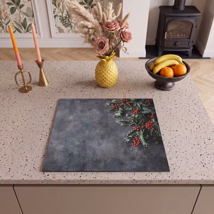 Induction hob protector - Christmas - Branches - Winter - Red — 3