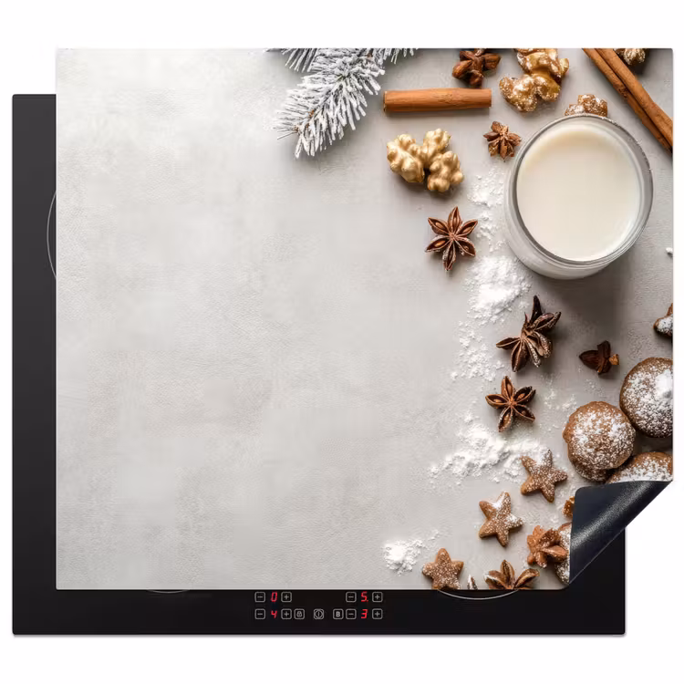 Induction hob protector - Herbs - Winter - Milk - Concrete — 1