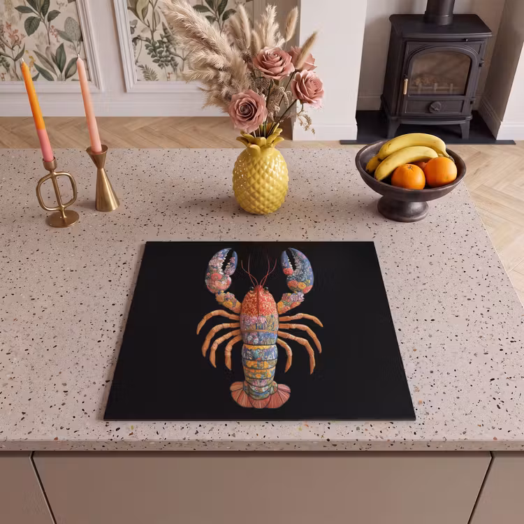 Induction hob protector - Cancer - Embroidery - Colorful - Flowers — 3