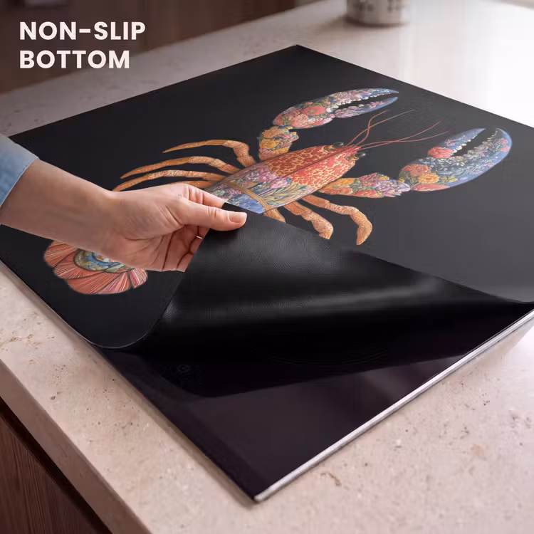 Induction hob protector - Cancer - Embroidery - Colorful - Flowers — 5