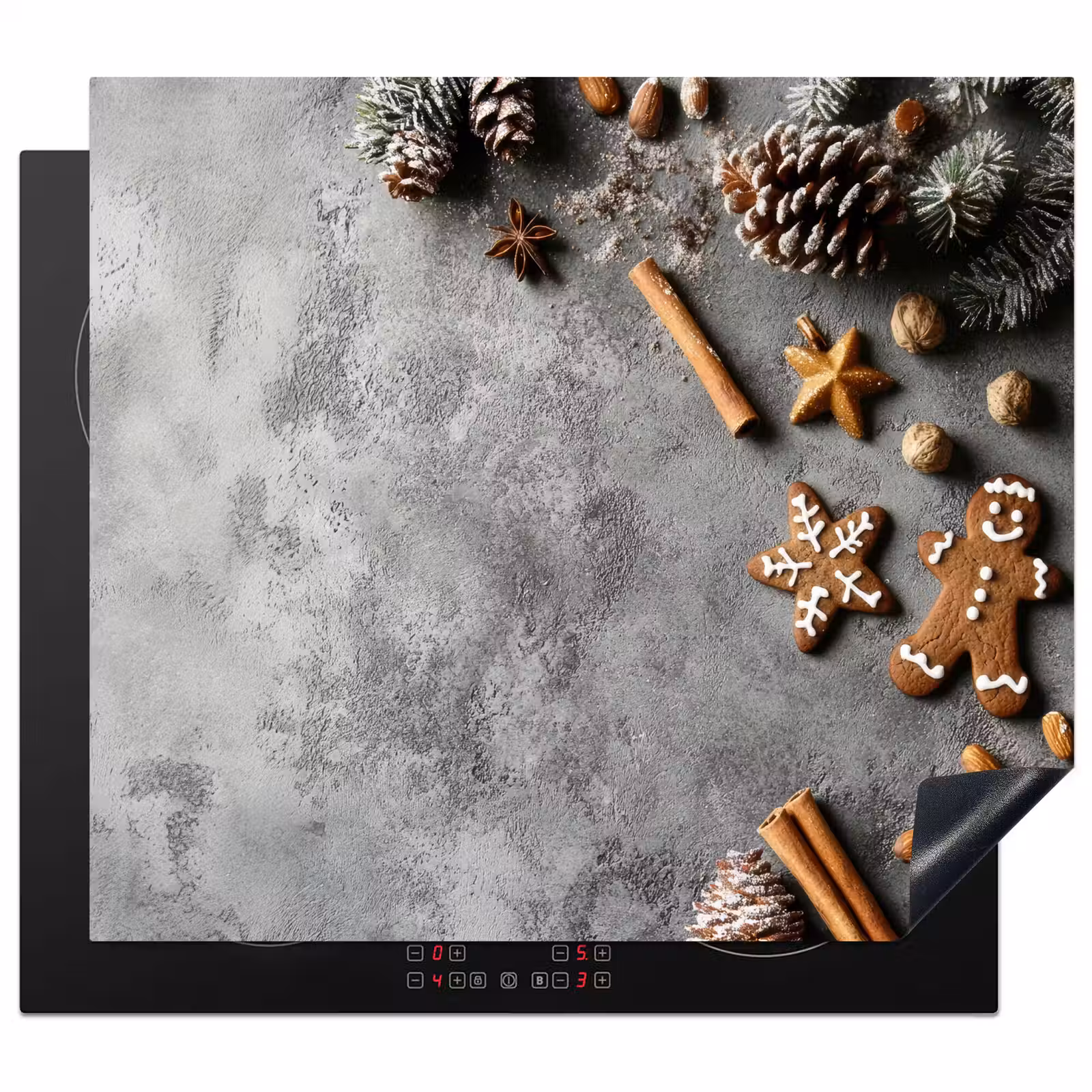 Induction hob protector - Christmas - Baking - Gray - Rural — 1