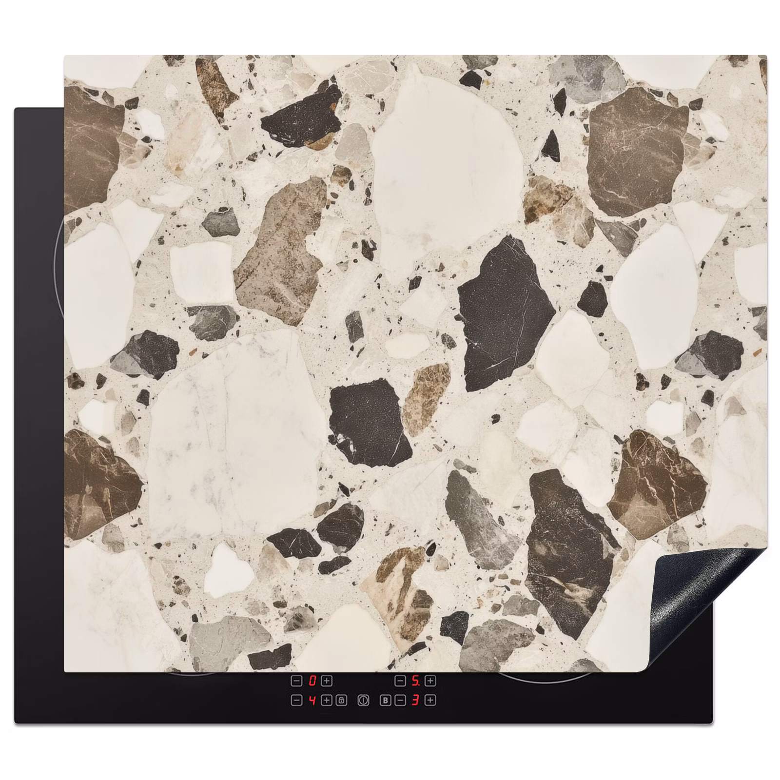 Induction hob protector - Neutral - Stones - Decoration - Terrazzo — 1
