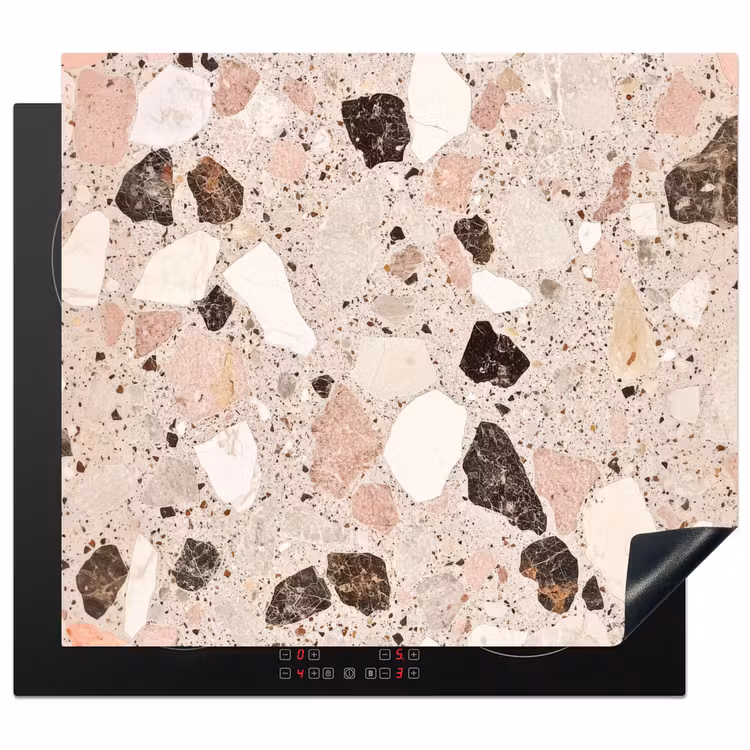 Induction hob protector - Light - Pink - Terrazzo - Stones — 1