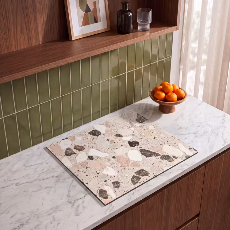 Induction hob protector - Light - Pink - Terrazzo - Stones — 4