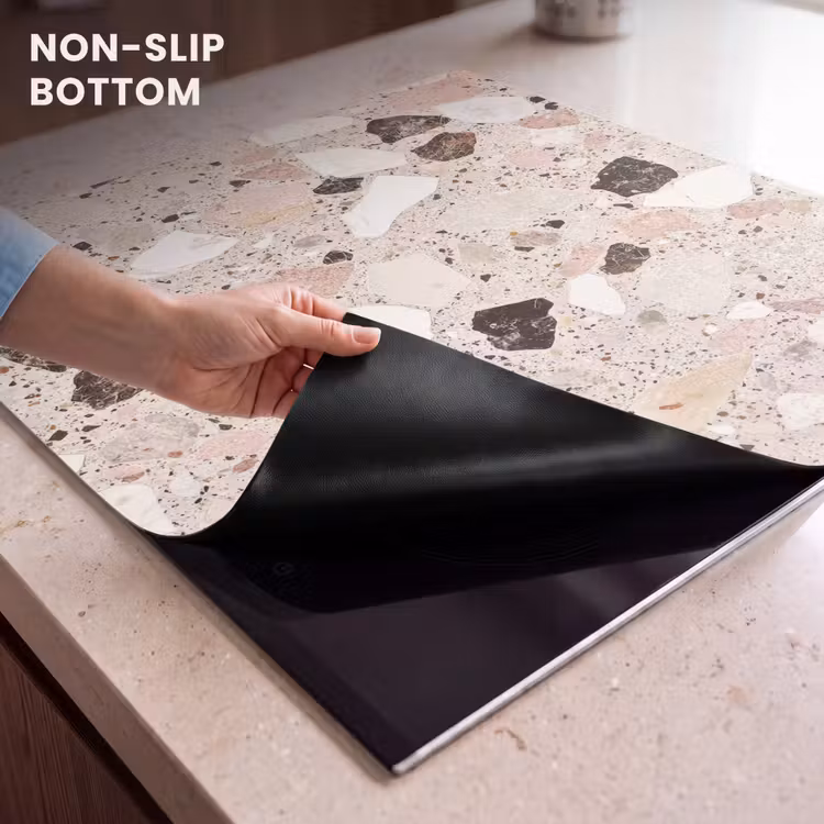 Induction hob protector - Light - Pink - Terrazzo - Stones — 5