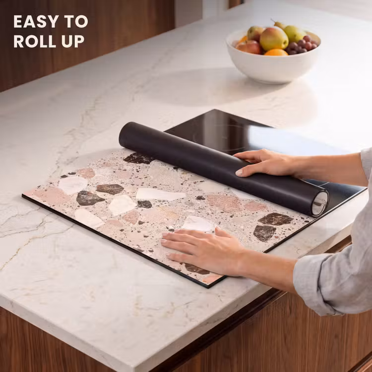 Induction hob protector - Light - Pink - Terrazzo - Stones — 6