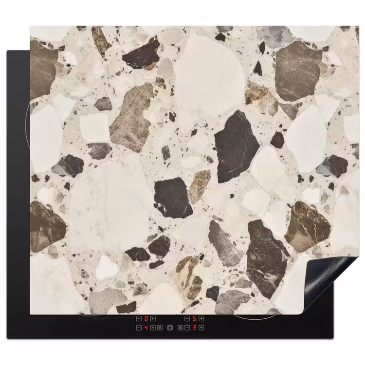 Induction hob protector - Neutral - Stones - Decoration - Terrazzo — 1