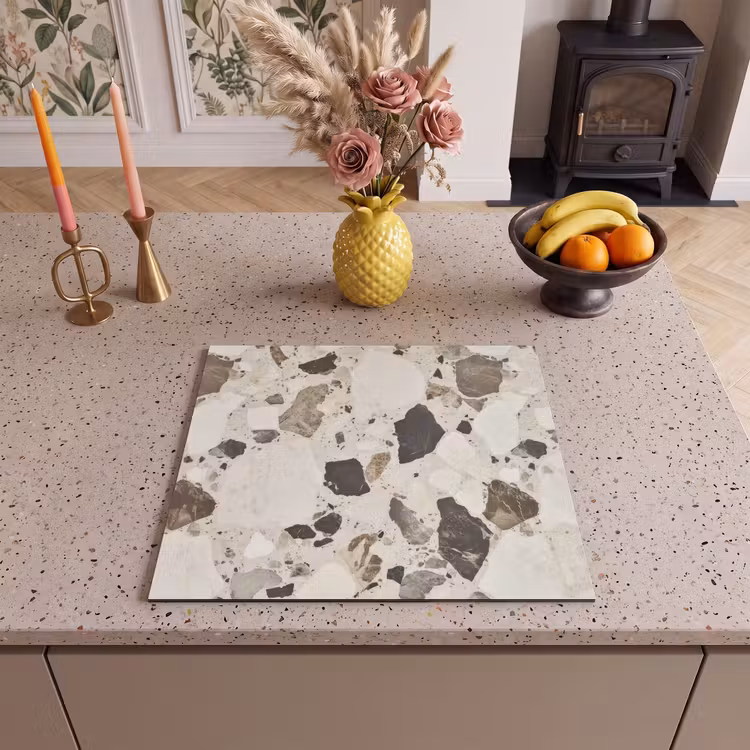 Induction hob protector - Neutral - Stones - Decoration - Terrazzo — 3