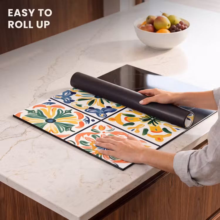 Induction hob protector - Spanish - Tiles - Ceramics - Flowers — 6