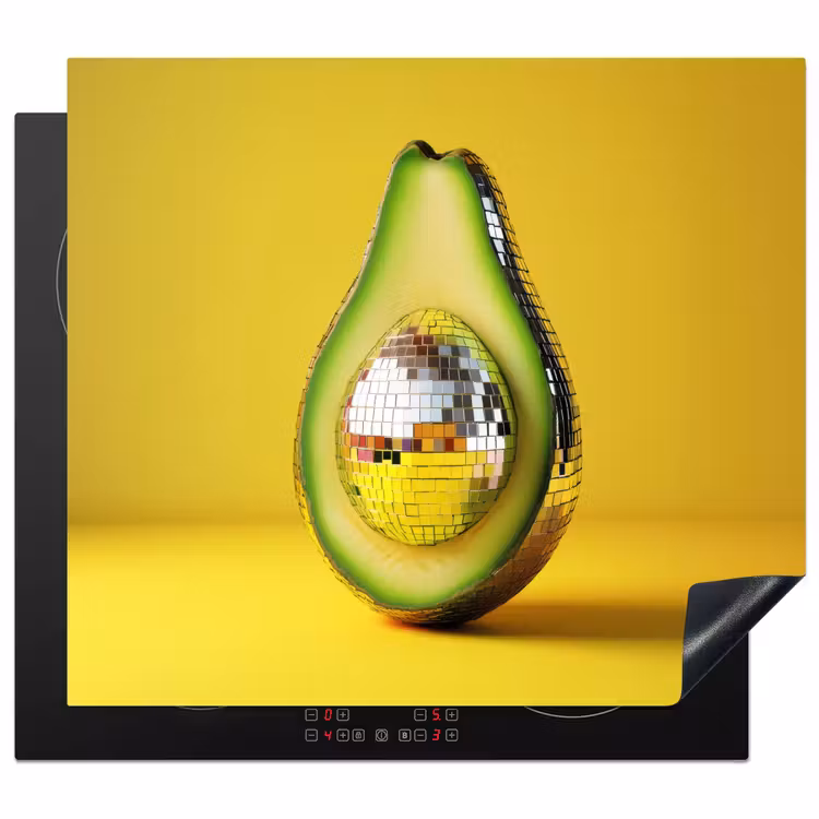 Induction hob protector - Avocado - Discoball - Yellow - Glitter — 1