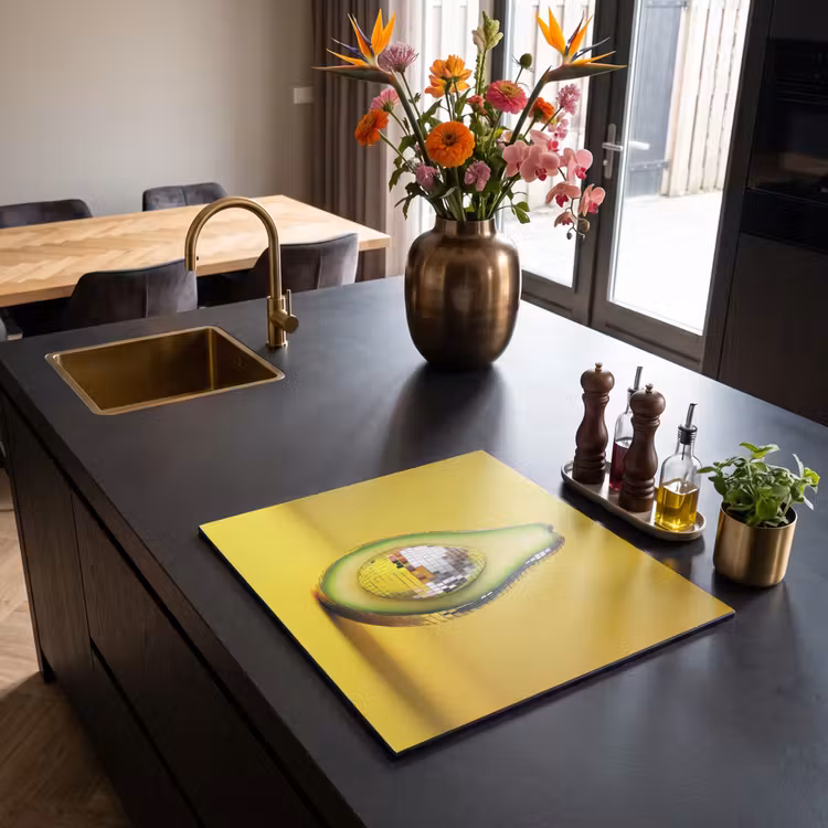 Induction hob protector - Avocado - Discoball - Yellow - Glitter — 2