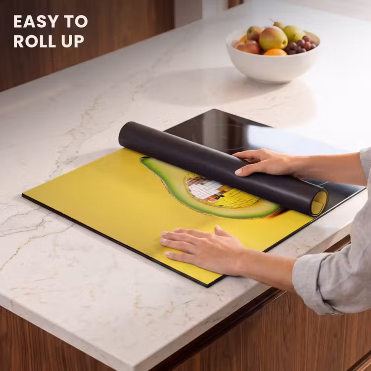 Induction hob protector - Avocado - Discoball - Yellow - Glitter — 6