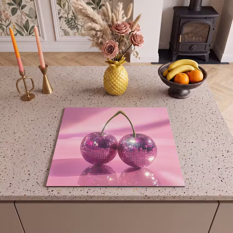 Induction hob protector - Glitter - Discobulb - Pink - Cherry — 3