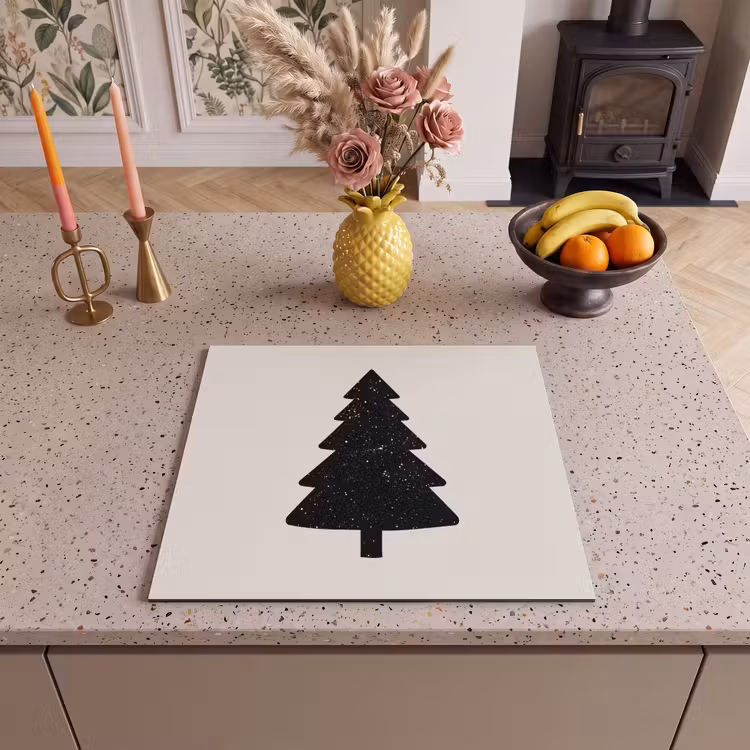 Induction hob protector - Christmas tree - Black - Holiday - Beige — 3