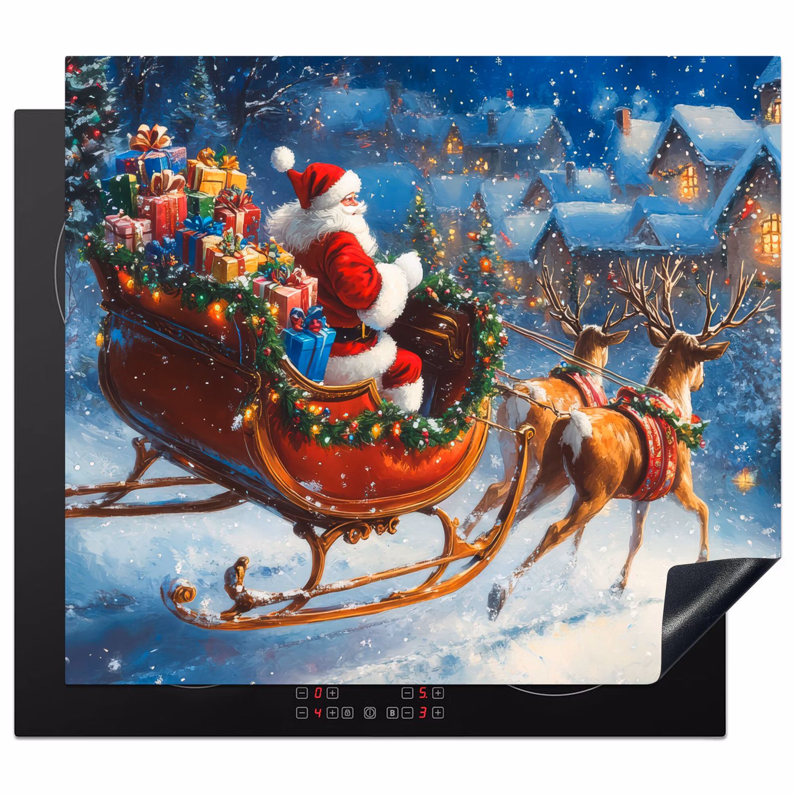 Induction hob protector - Santa Claus - Reindeer - Christmas - Snow — 1