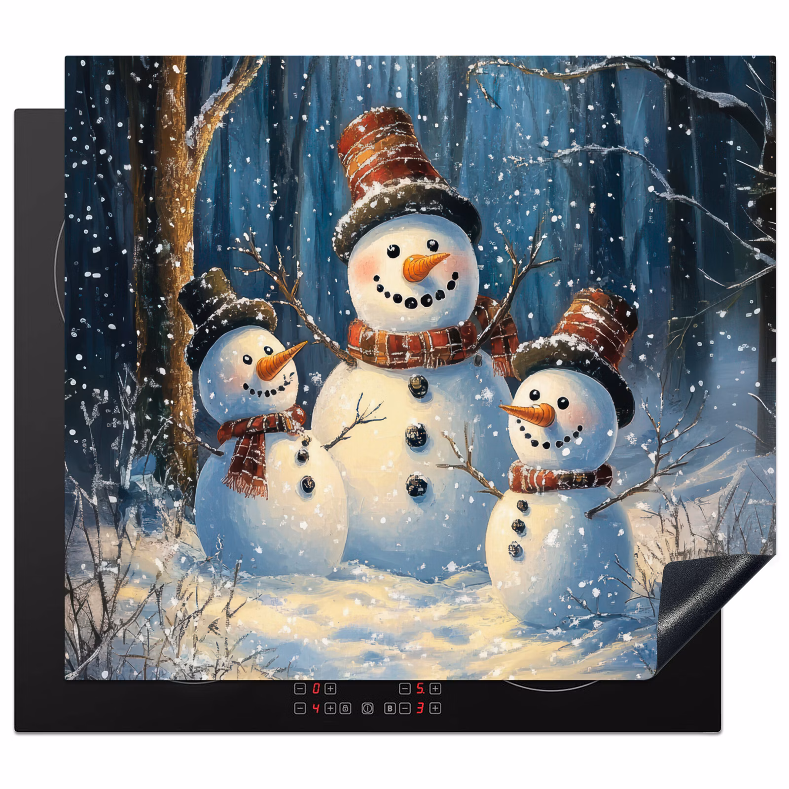 Induction hob protector - Snowman - Snow - Winter - Forest — 1
