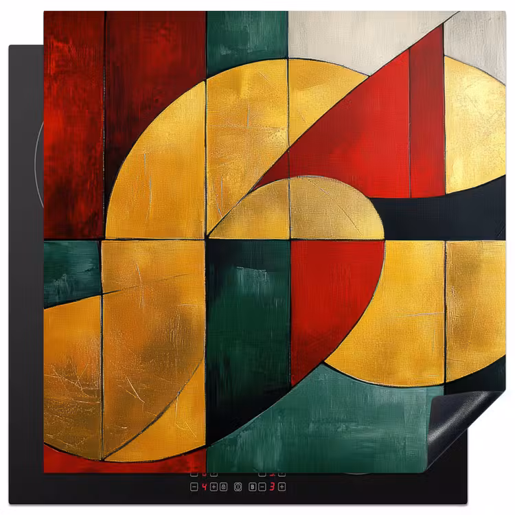 Induction hob protector - Abstract - Christmas - Gold - Red - Green — 1