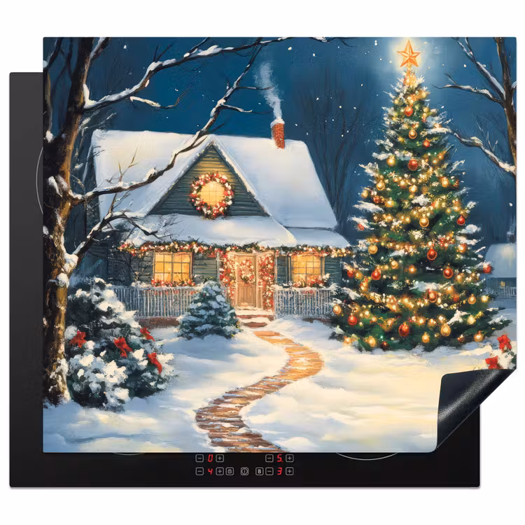 Induction hob protector - Christmas - Christmas tree - Winter - House - Snow — 1