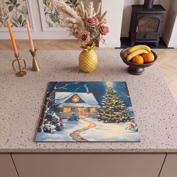 Induction hob protector - Christmas - Christmas tree - Winter - House - Snow — 3