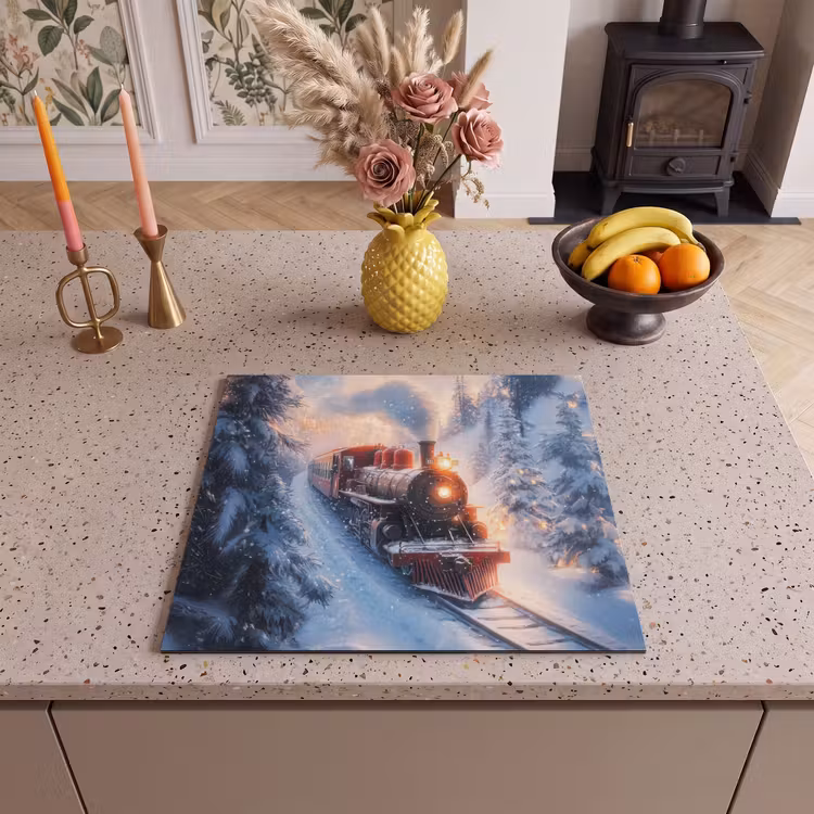 Induction hob protector - Christmas train - Snow - Winter - Christmas — 3