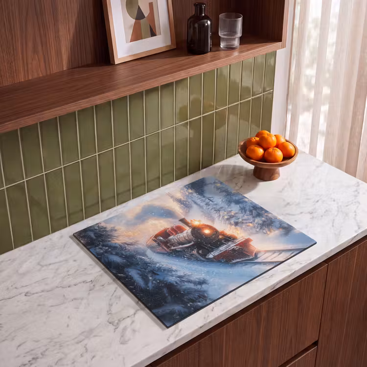 Induction hob protector - Christmas train - Snow - Winter - Christmas — 4